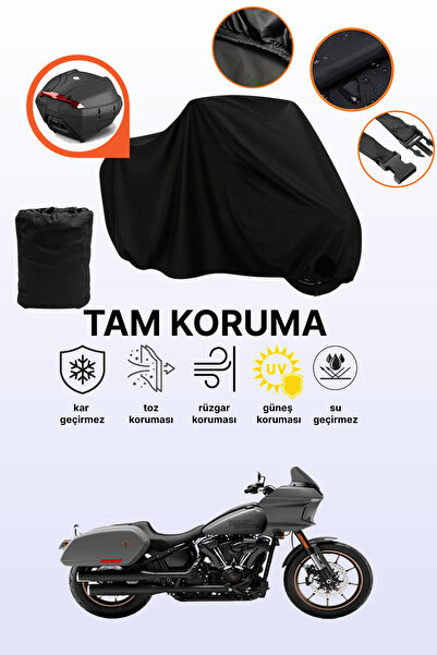 dokaca حقيبة خلفية سوداء متوافقة مع دراجة نارية هارلي ديفيدسون لو رايدر إس تي...