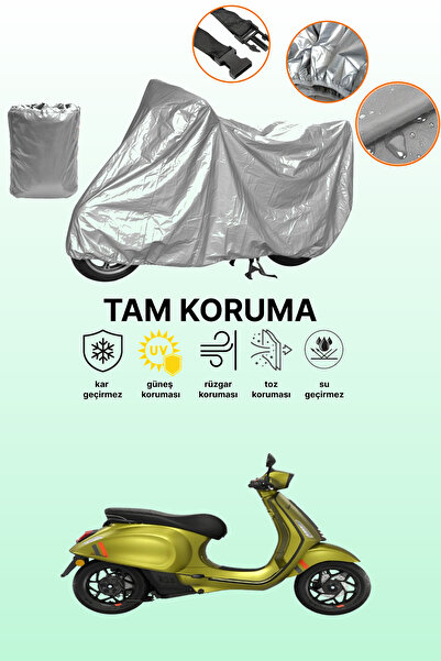 dokaca غطاء محرك متوافق مع Vespa Sprint S Elettrica 45 باللون الرمادي، غطاء واقي