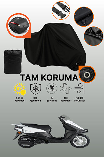 dokaca Black Rear Bag and Lock Compatible Rks Private 125 Compatible Motorcyc...