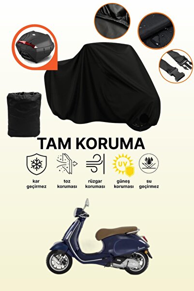 dokaca حقيبة خلفية سوداء متوافقة مع Vespa Primavera 150، غطاء دراجة نارية متو...