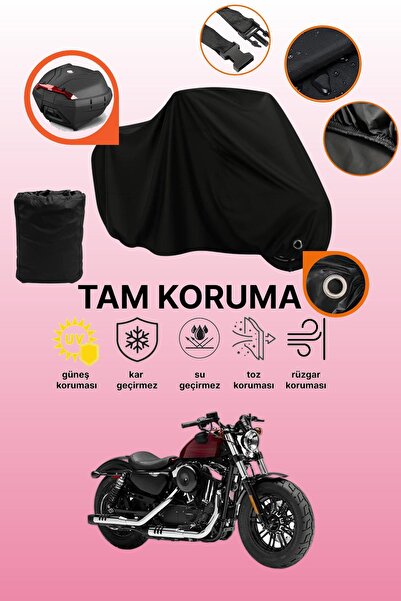 dokaca حقيبة خلفية وقفل أسود متوافقة مع دراجة هارلي ديفيدسون سبورتستر فورتي-إيت المتوافقة مع الدراجات النارية