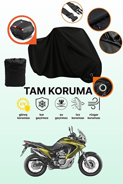 dokaca حقيبة خلفية سوداء متوافقة مع هوندا XL 700 ترانسالب، غطاء دراجة نارية م...