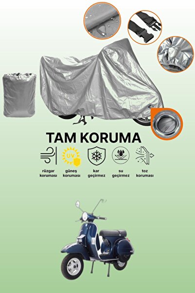 dokaca غطاء محرك متوافق مع Vespa PX 200 باللون الرمادي، غطاء واقي