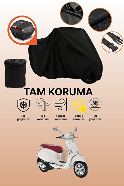 dokaca حقيبة خلفية سوداء متوافقة مع Vespa Primavera 50 Touring، غطاء دراجة نا...