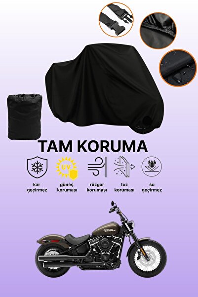 dokaca غطاء محرك متوافق مع دراجة هارلي ديفيدسون سوفتيل ستريت بوب باللون الأسود، غطاء واقي، غطاء دراجة نارية