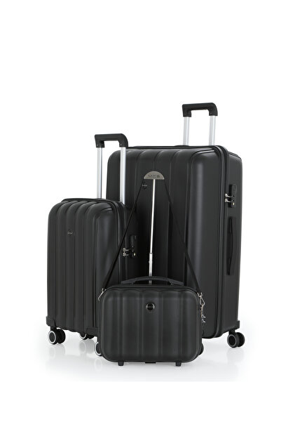 MÇS Polipropilen 3'lü Valiz Seti Büyük & Kabin & Makyaj V305