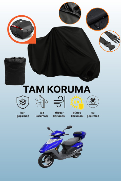 dokaca حقيبة خلفية سوداء متوافقة مع كينج موتور سبيكا 100، غطاء دراجة نارية مت...