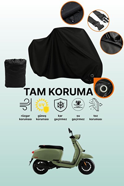 dokaca حقيبة خلفية سوداء متوافقة مع لامبريتا V50، غطاء دراجة نارية متوافق، غط...