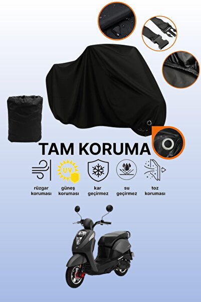 dokaca Black Compatible with Lock Sym Mio 50 Compatible Motorcycle Tarpaulin