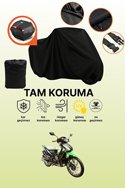 dokaca Black Rear Bag Compatible Arora Smart 100 Compatible Motorcycle Tarpau...