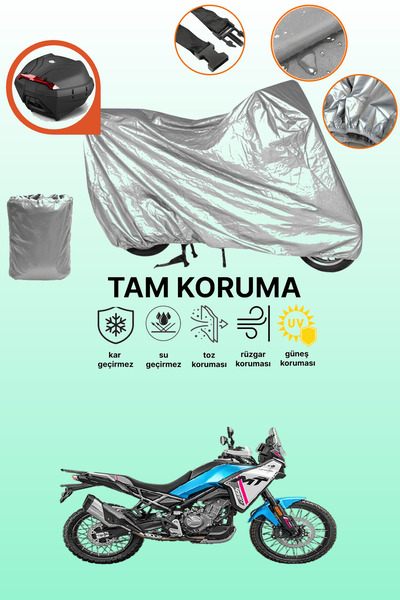 dokaca حقيبة خلفية رمادية متوافقة مع CFmoto 450MT، غطاء واقي للدراجة النارية