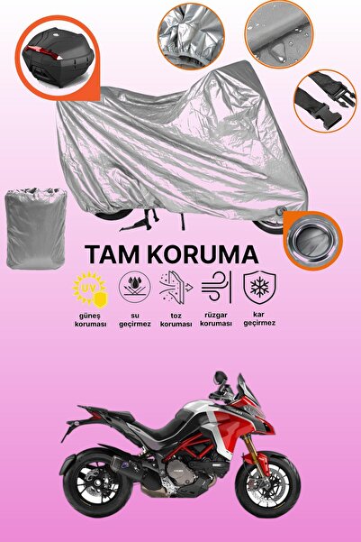 dokaca قفل رمادي وحقيبة خلفية متوافقة مع دراجة دوكاتي مولتيسترادا 1260 بايكس بييك المتوافقة مع قماش الدراجات النارية