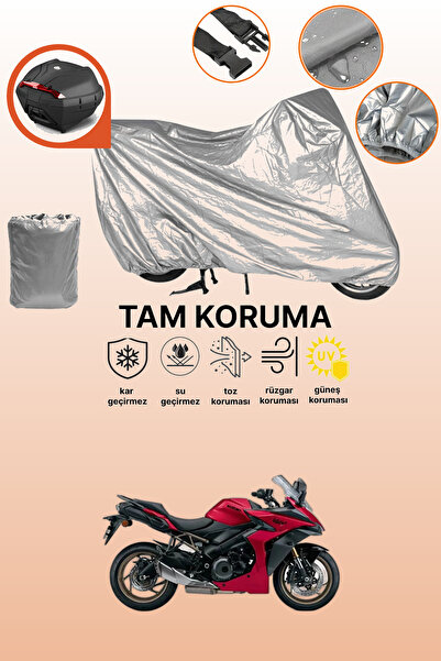 dokaca حقيبة خلفية رمادية متوافقة مع سوزوكي GSX-S 1000 GT، غطاء واقي للدراجة ...
