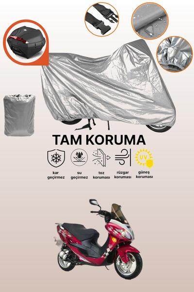 dokaca حقيبة خلفية رمادية متوافقة مع كانوني ستورم 150، غطاء واقي للدراجة النارية