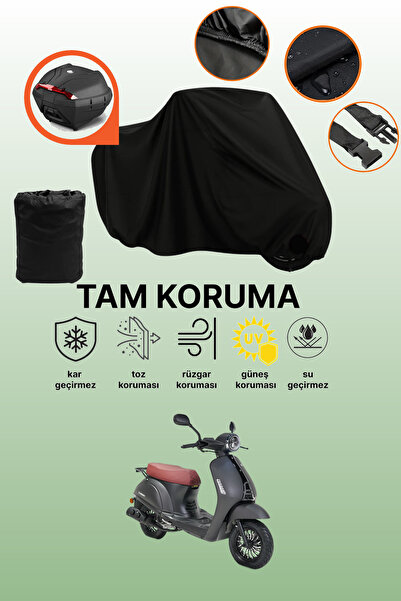 dokaca Black Rear Bag Compatible with Kuba Valentin.O 50 Compatible Motorcycl...