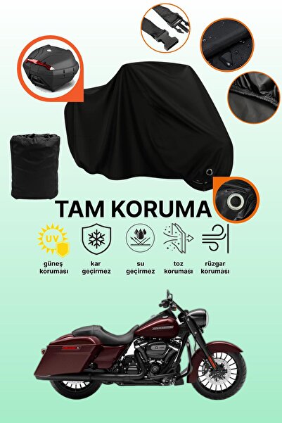 dokaca حقيبة خلفية وقفل أسود متوافقة مع ماركة هارلي ديفيدسون رود كينج الخاصة