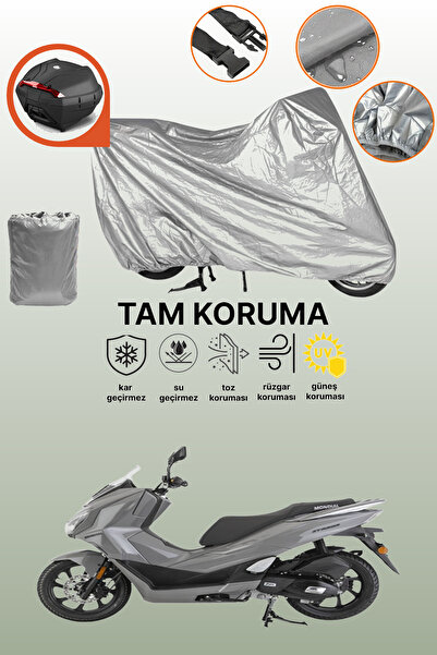 dokaca حقيبة خلفية رمادية متوافقة مع مونديال 125 سترادا، غطاء واقي للدراجة النارية