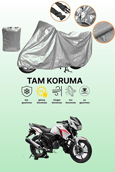 dokaca حقيبة خلفية رمادية اللون وقفل غير متوافق مع TVS Apache RTR 160، قماش م...