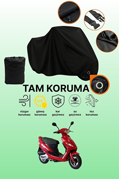 dokaca Black Lock Compatible Asya Polo 50 Compatible Motorcycle Tarpaulin, Pr...