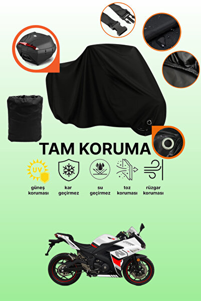 dokaca Black Lock and Tail Bag Compatible Rks M250 Compatible Motorcycle Tarp...
