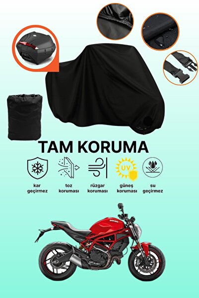 dokaca حقيبة خلفية سوداء متوافقة مع دراجة دوكاتي مونستر 797، غطاء واقي للدراج...