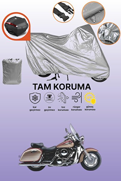 dokaca حقيبة خلفية رمادية متوافقة مع كاواساكي VN 1500 Classic Tourer، غطاء وا...
