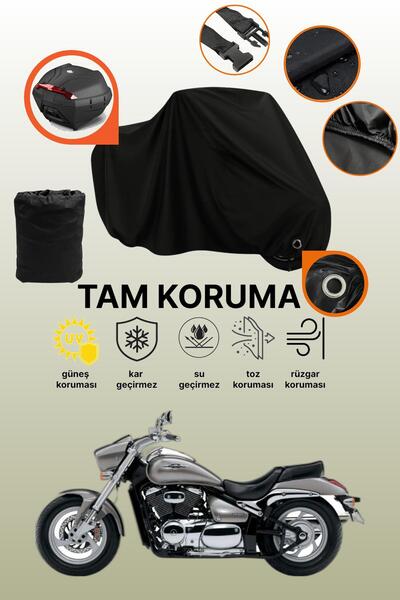 dokaca غطاء حماية أسود متوافق مع سوزوكي VZ 800 Intruder M800 متوافق مع غطاء ح...
