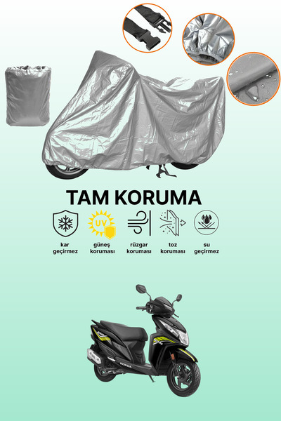 dokaca Gri Honda Dio Uyumlu Motosiklet Brandası, Koruyucu Örtü, Motor Branda