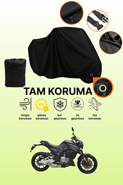 dokaca Black Compatible with Lock Arora Sk 250 K Compatible Motorcycle Tarpaulin
