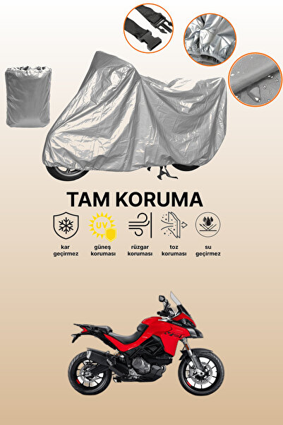 dokaca غطاء دراجة نارية رمادي اللون متوافق مع دوكاتي مولتيسترادا V2، غطاء واق...