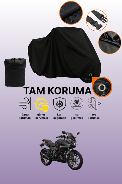 dokaca غطاء دراجة نارية متوافق مع Bajaj Pulsar F 250 من Black Lock، غطاء واقي