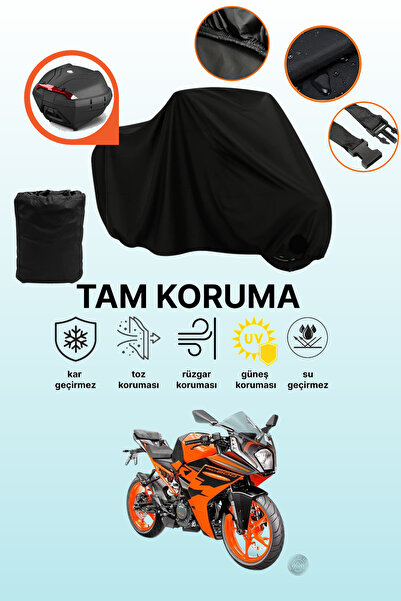dokaca Black Rear Bag Compatible Ktm 200 Rc Compatible Motorcycle Tarpaulin, ...