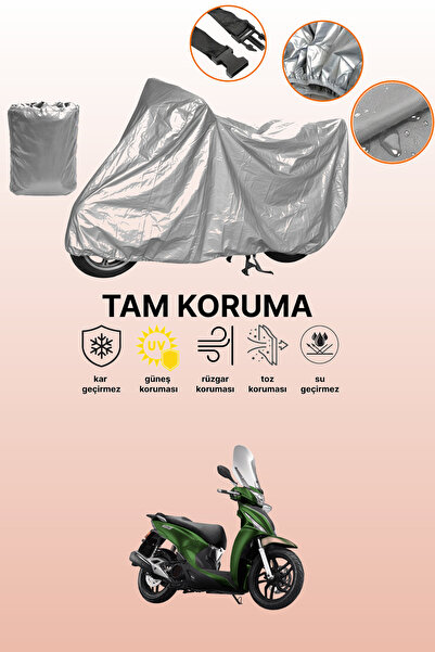dokaca غطاء دراجة نارية متوافق مع Kymco People S 150i باللون الرمادي، غطاء وا...