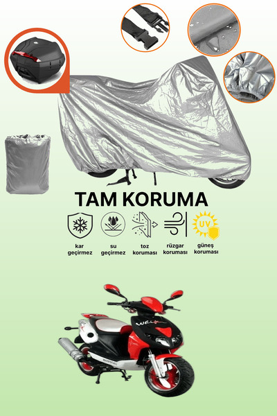 dokaca Gray Rear Bag Compatible Mondial 150 Rf Compatible Motor Tarpaulin, Pr...