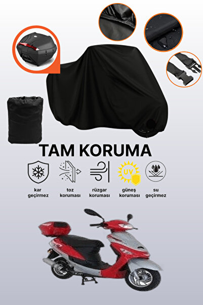 dokaca Mondial 50 Tt Compatible Motorcycle Tarpaulin Compatible with Black Re...