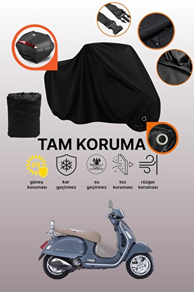 dokaca حقيبة خلفية سوداء متوافقة مع Vespa GTS 150 ABS، غطاء دراجة نارية متواف...