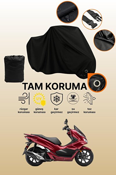 dokaca Siyah Kilit Uyumlu Honda PCX125 Uyumlu Motosiklet Brandası, Koruyucu Örtü