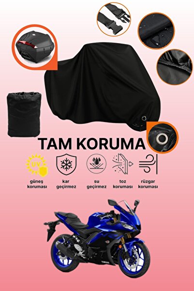 dokaca Siyah Kilit Ve Arka Çanta Uyumlu Yamaha YZF R25 ABS Uyumlu Motosiklet ...