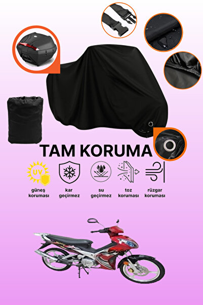 dokaca Black Lock and Tail Bag Compatible Bisan Terra 125 Compatible Motorcyc...