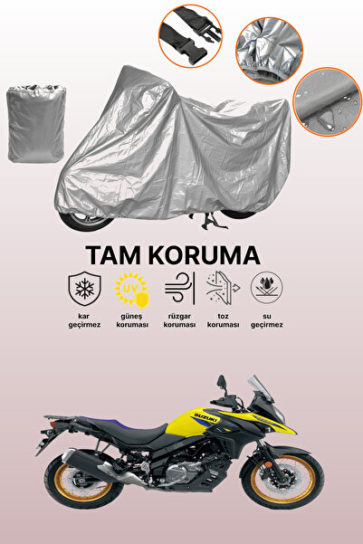 dokaca غطاء دراجة نارية رمادي اللون من نوع سوزوكي V-Strom 650 XT متوافق مع نظ...
