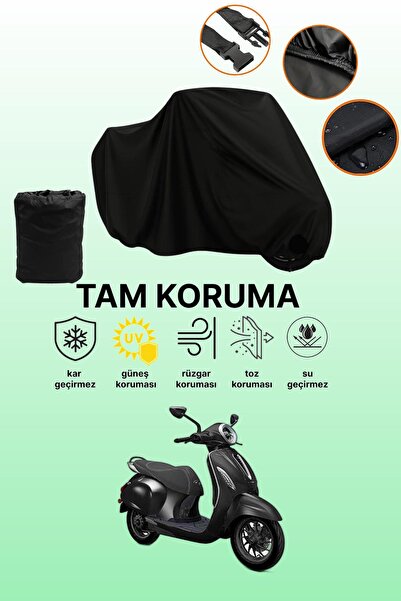 dokaca Black Bajaj Chetak Compatible Motorcycle Cover, Protective Cover, Moto...