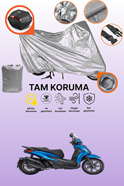 dokaca غطاء حماية رمادي اللون متوافق مع دراجة نارية بياجيو بيفرلي إس 400، غطا...