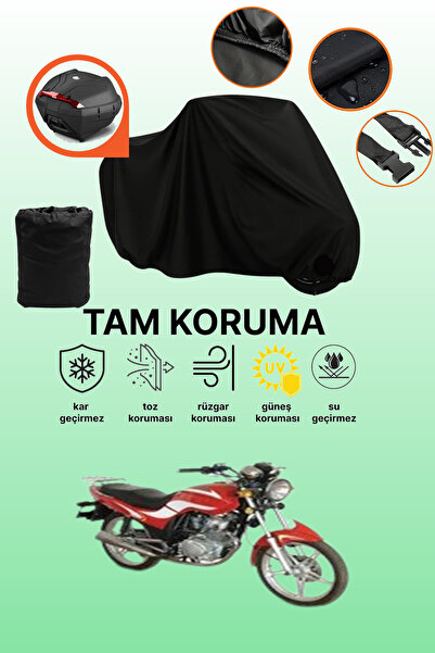 dokaca Black Rear Bag Compatible Bisan Shalter Compatible Motorcycle Tarpauli...