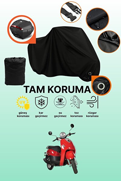 dokaca Black Lock and Tail Bag Compatible Kanuni Pony 50 Compatible Motorcycl...