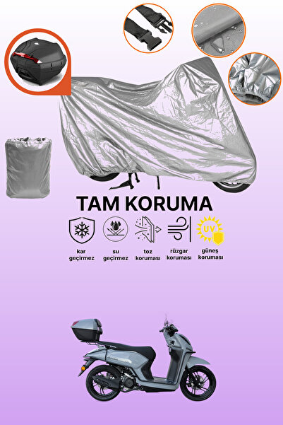 dokaca حقيبة خلفية رمادية متوافقة مع يوكي جنتل 50، غطاء واقي للدراجة النارية