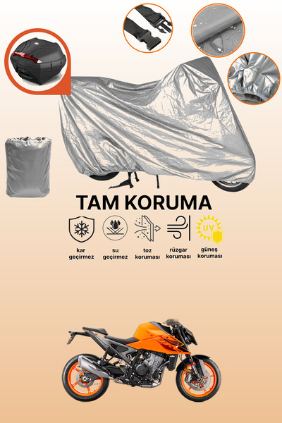 dokaca غطاء محرك متوافق مع KTM 990 Duke متوافق مع الحقيبة الخلفية باللون الرمادي