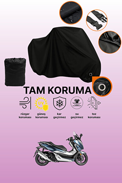 dokaca Siyah Kilit Uyumlu Honda Forza 250 Uyumlu Motosiklet Brandası, Koruyuc...