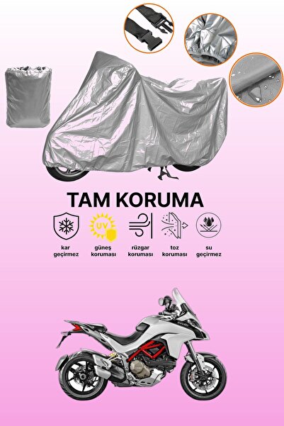 dokaca غطاء دراجة نارية متوافق مع دوكاتي مولتيسترادا 1200S باللون الرمادي، غط...