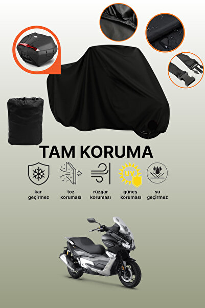 dokaca Black Rear Bag Compatible Rks Blade 250 Compatible Motorcycle Tarpauli...