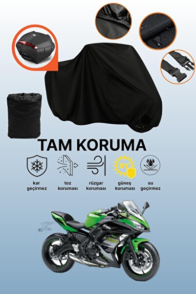 dokaca حقيبة خلفية سوداء متوافقة مع كاواساكي نينجا 650 KRT Edition، غطاء دراج...